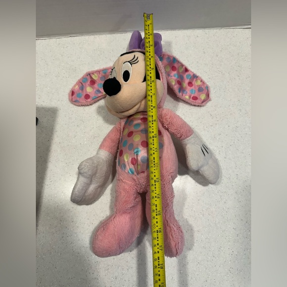 Disney's Minnie Mouse Easter Bunny Large 18” Plush Stuffed Animal Toy! Pink! - Picture 8 of 12